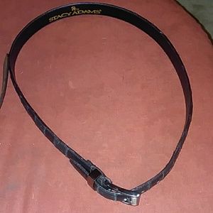 Men black leather belt size 38 by stacy adams
